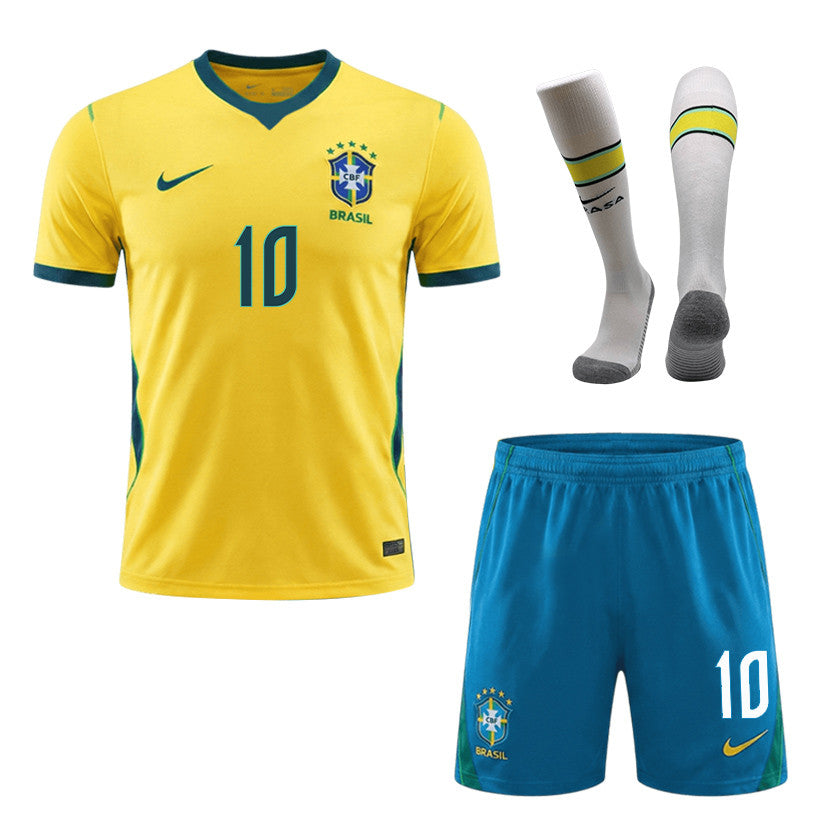 Pelé 10 Brazil 2026 Home Men Kit Set – Yellow