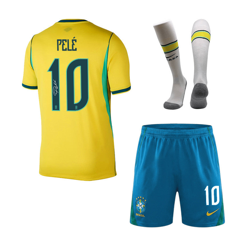Pelé 10 Brazil 2026 Home Men Kit Set – Yellow