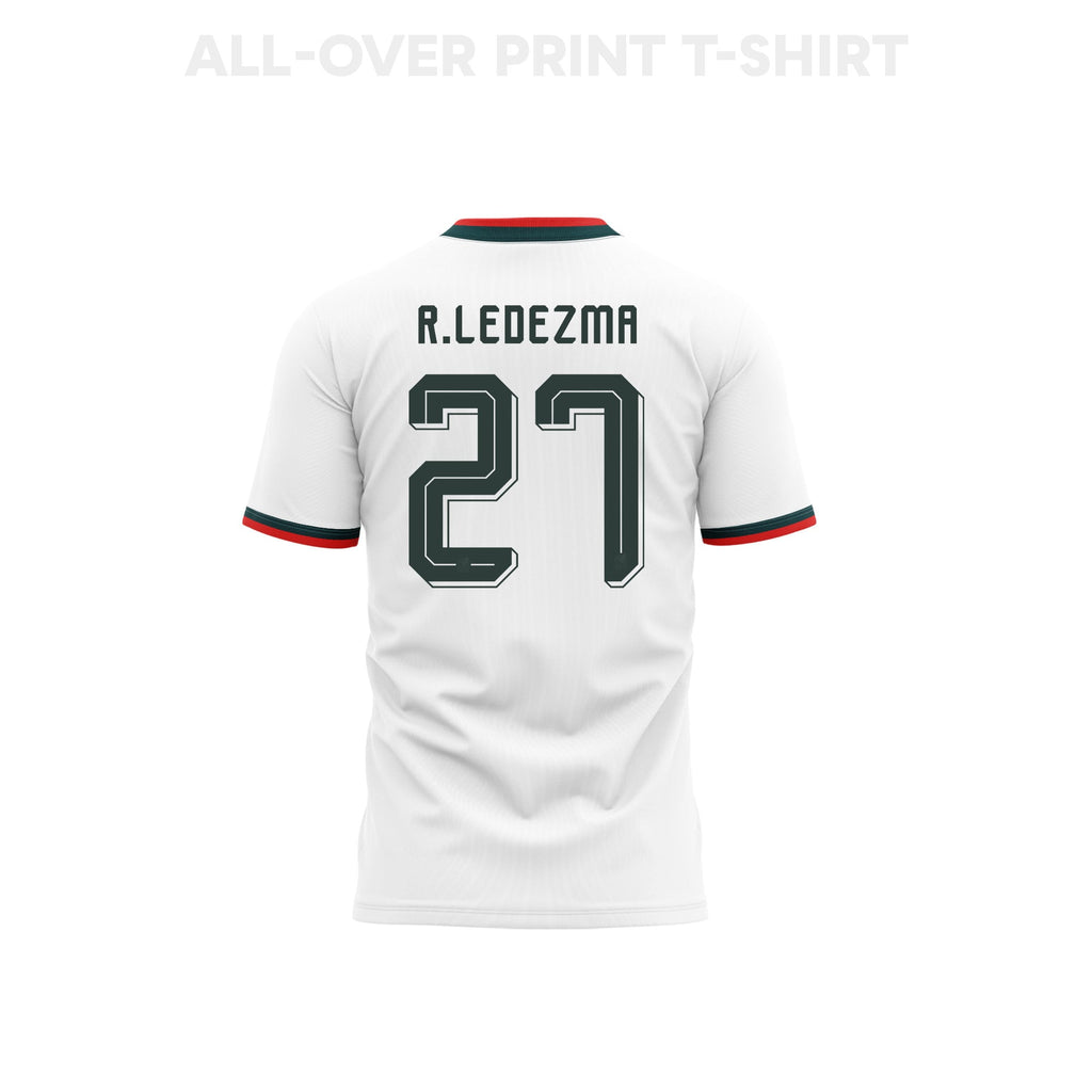 Richard Ledezma 27 Mexico 2026 Away 3D T-Shirt Fully Printed – Unisex, White