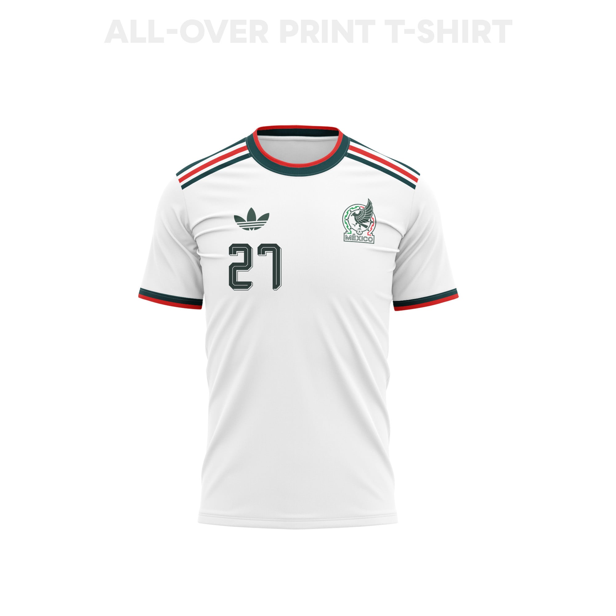 Richard Ledezma 27 Mexico 2026 Away 3D T-Shirt Fully Printed – Unisex, White
