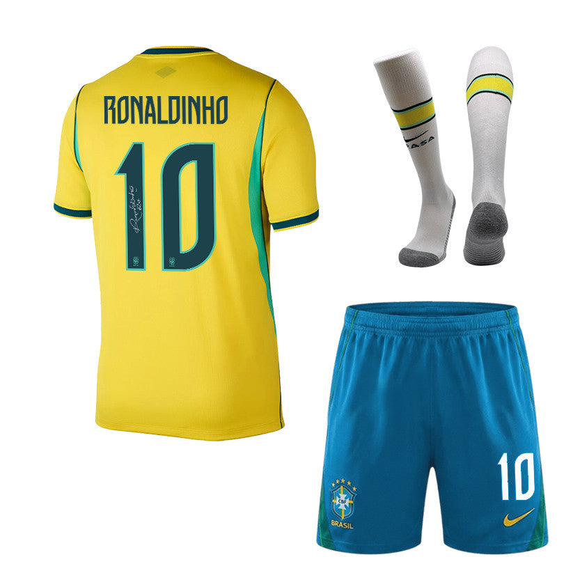 Ronaldinho 10 Brazil 2026 Home Men Kit Set – Yellow