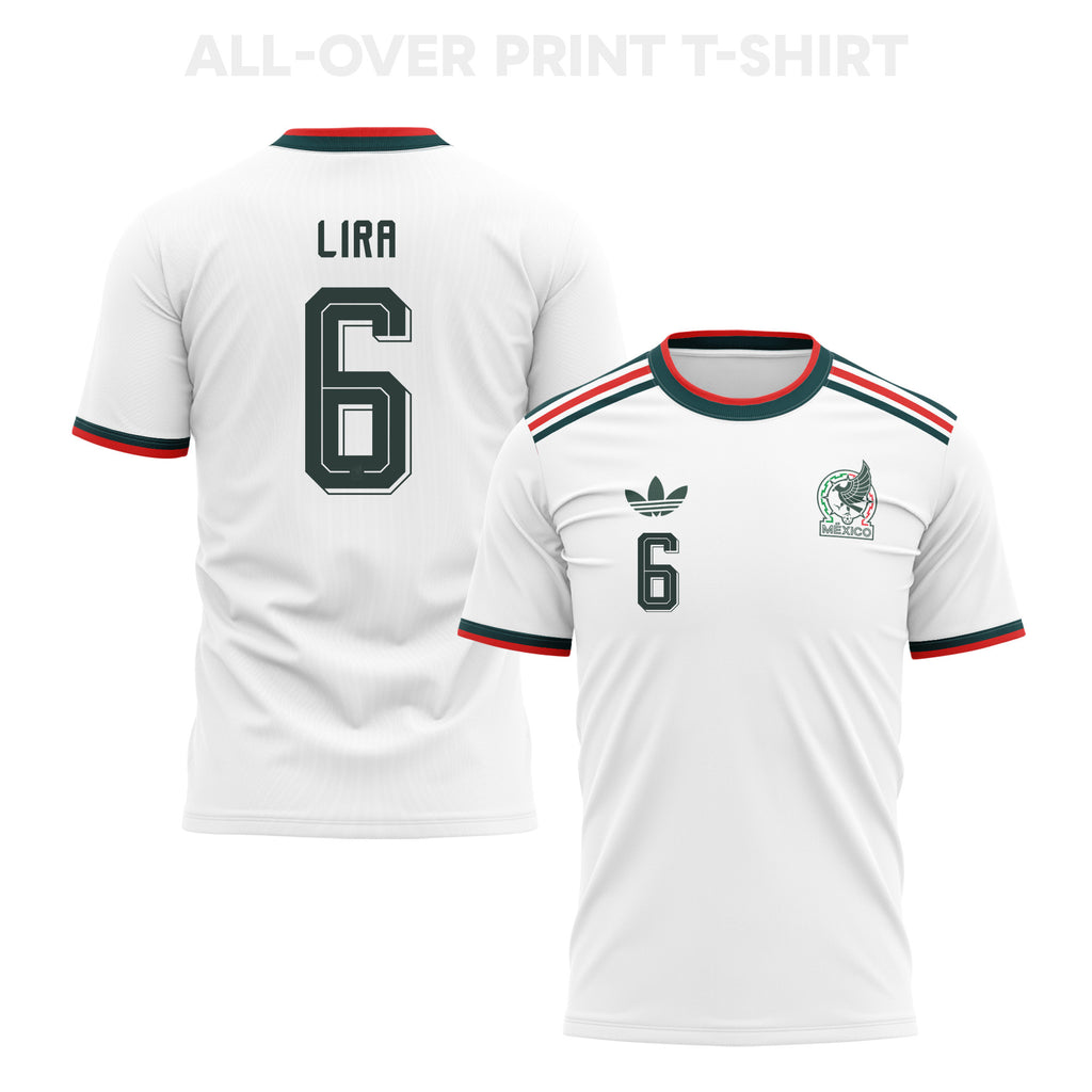 Erik Lira 6 Mexico 2026 Away 3D T-Shirt Fully Printed – Unisex, White