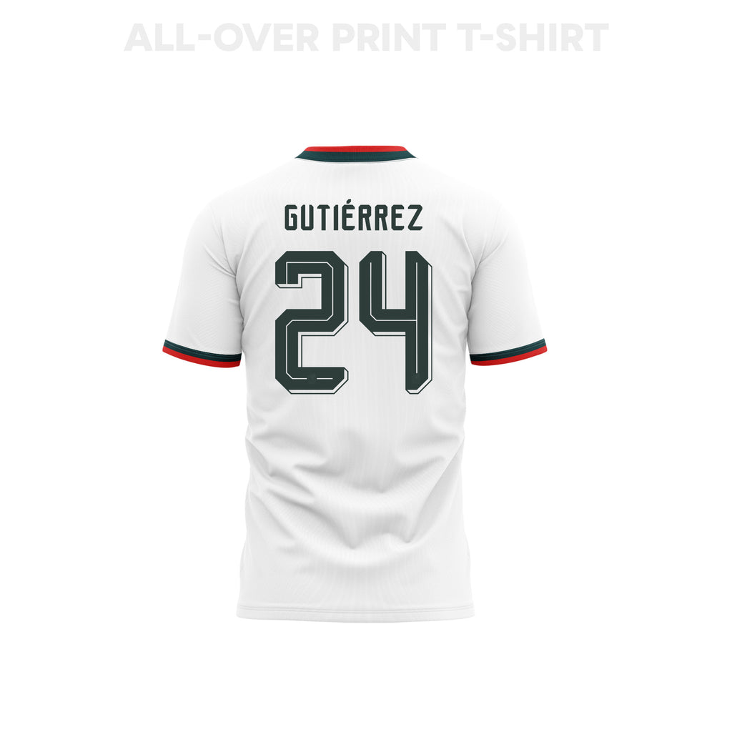 Brian Gutiérrez 24 Mexico 2026 Away 3D T-Shirt Fully Printed – Unisex, White