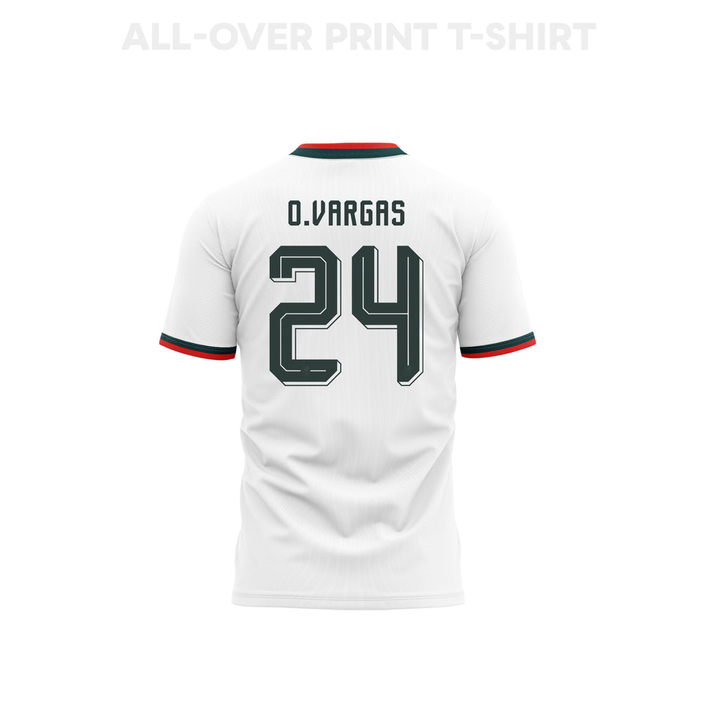 Obed Vargas 24 Mexico 2026 Away 3D T-Shirt Fully Printed – Unisex, White