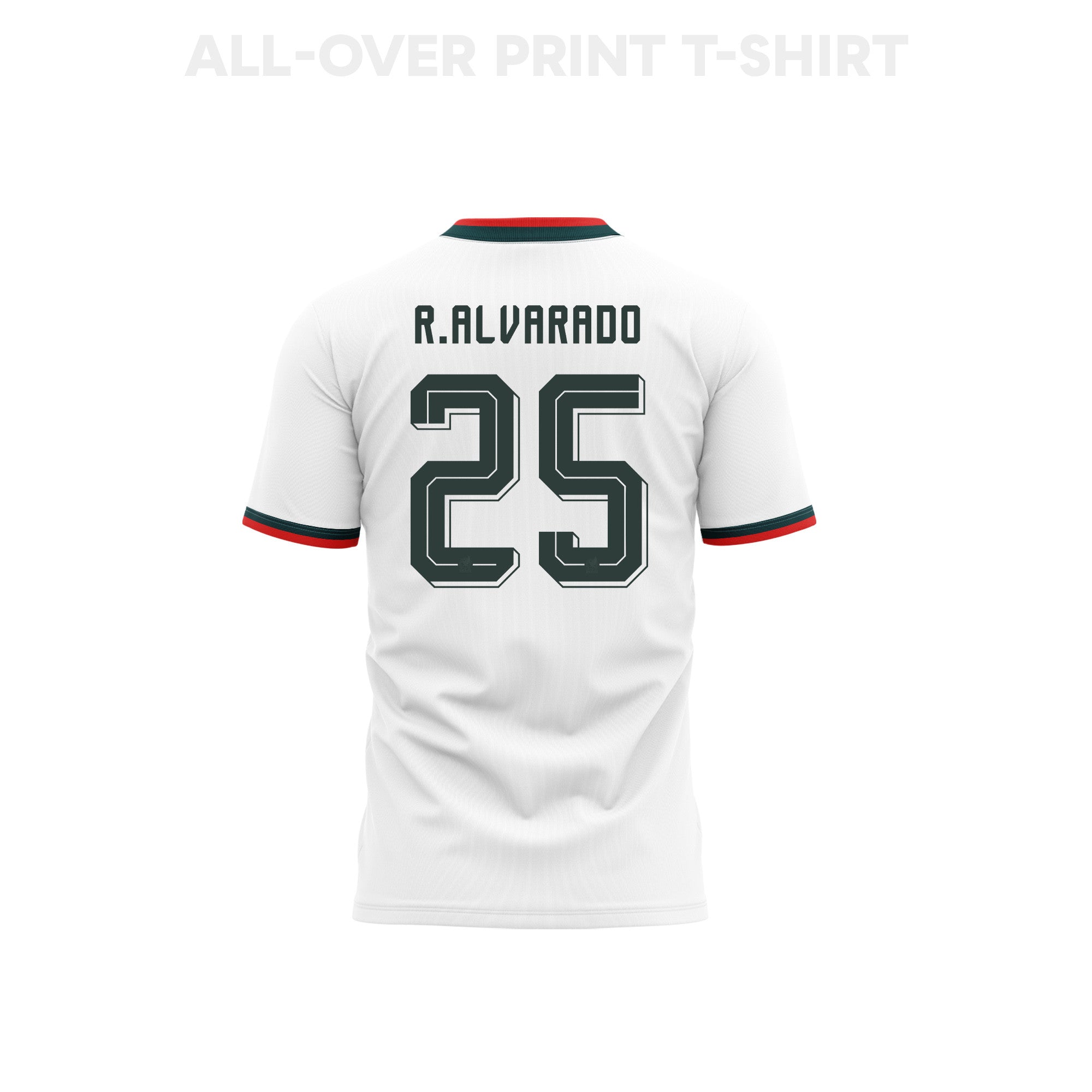 Roberto Alvarado 25 Mexico 2026 Away 3D T-Shirt Fully Printed – Unisex, White