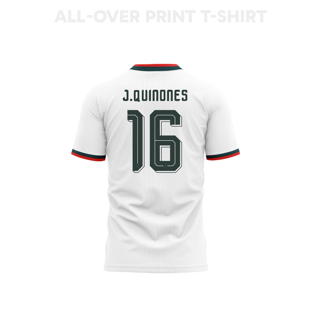 Julián Quiñones 16 Mexico 2026 Away 3D T-Shirt Fully Printed – Unisex, White