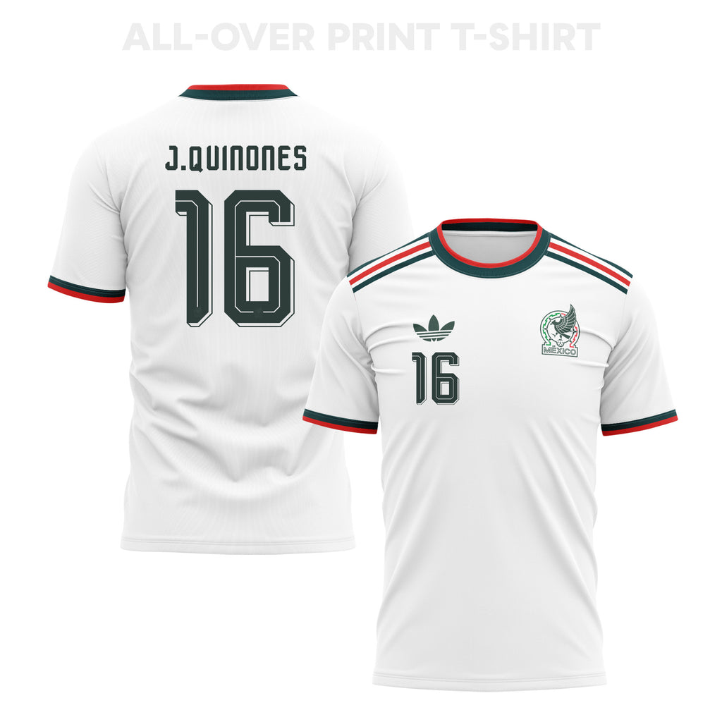 Julián Quiñones 16 Mexico 2026 Away 3D T-Shirt Fully Printed – Unisex, White