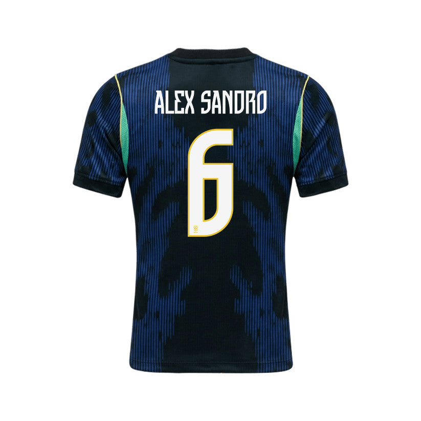Alex Sandro 6 Brazil 2026 Away Men Jersey & Shorts Set – Blue