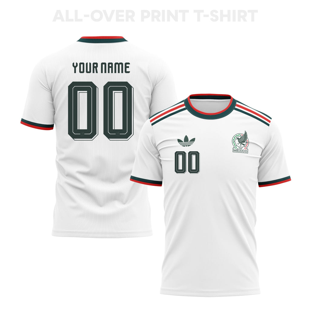 Mexico 2026 Away 3D T-Shirt Fully Printed – Personalized –Unisex, White