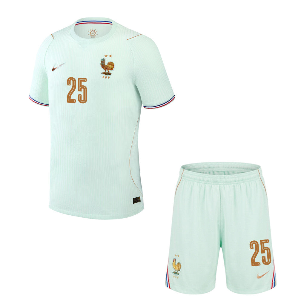 Rayan Cherki 25 France 2026 YOUTH Away Jersey & Shorts Set - Green