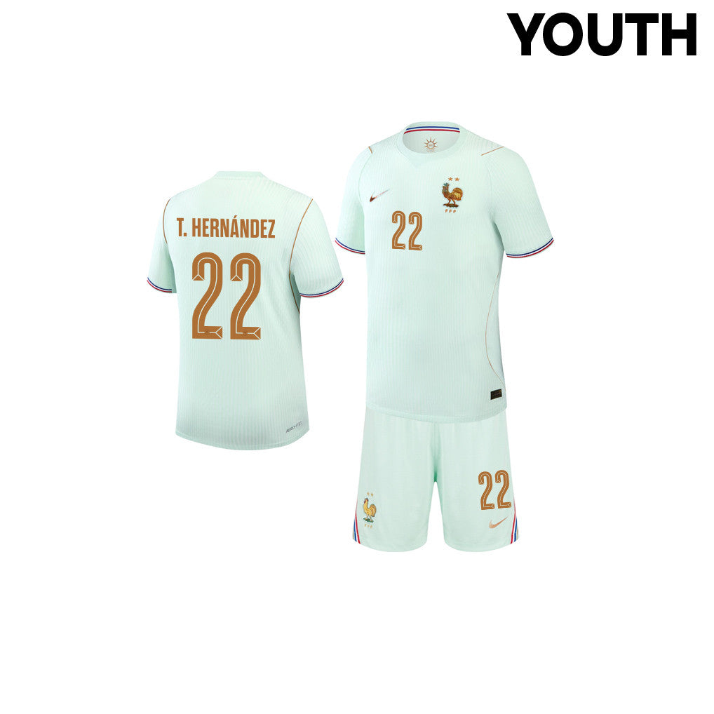Theo Hernández 22 France 2026 YOUTH Away Jersey & Shorts Set - Green