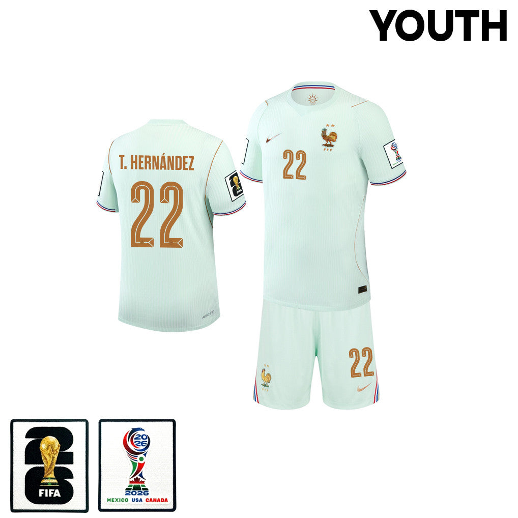 Theo Hernández 22 France 2026 YOUTH Away Jersey & Shorts Set - Green