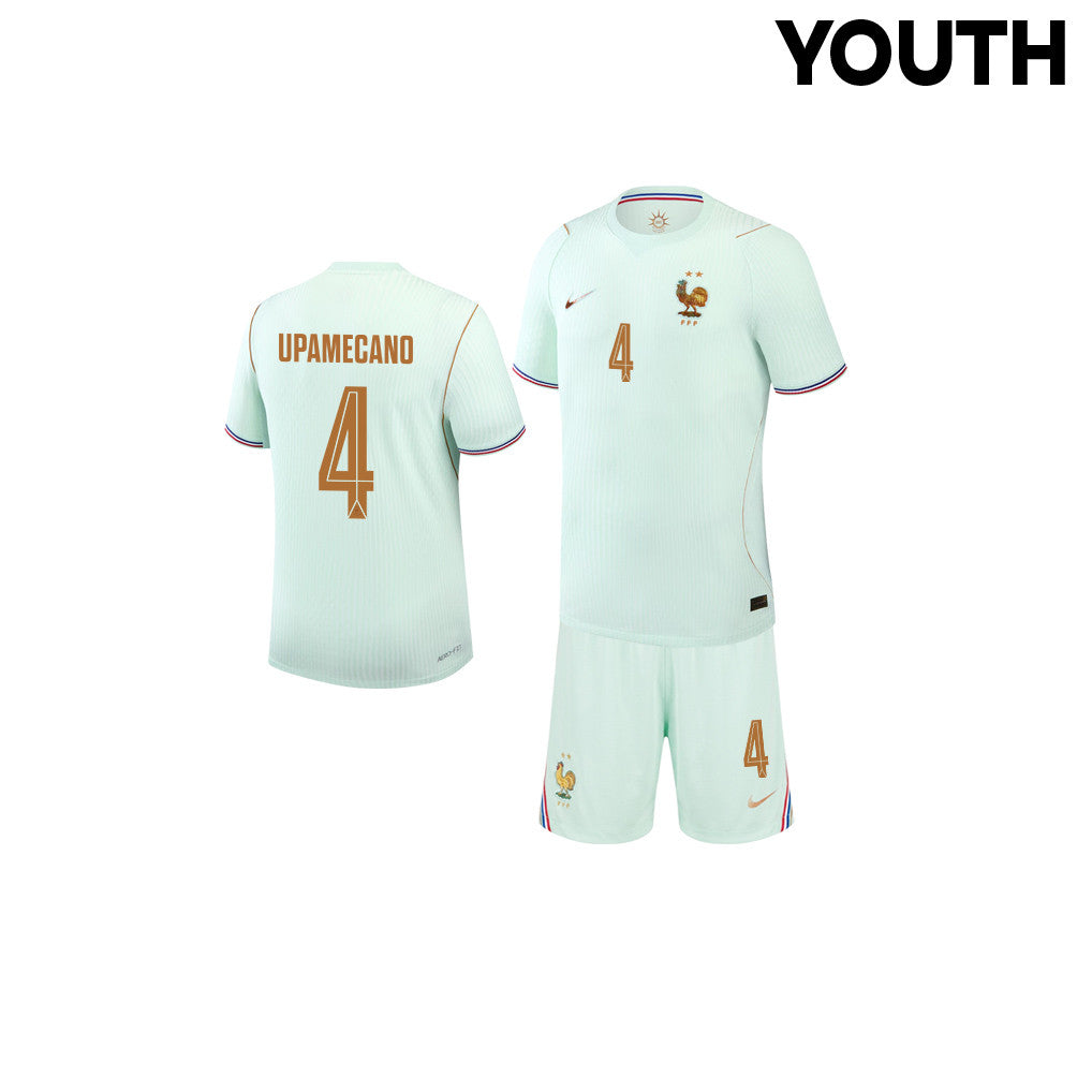 Dayot Upamecano 4 France 2026 YOUTH Away Jersey & Shorts Set - Green