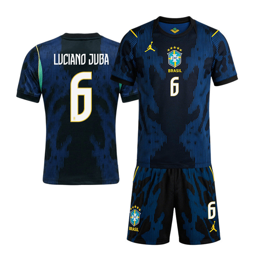 Luciano Juba 6 Brazil 2026 Away Men Jersey & Shorts Set – Blue
