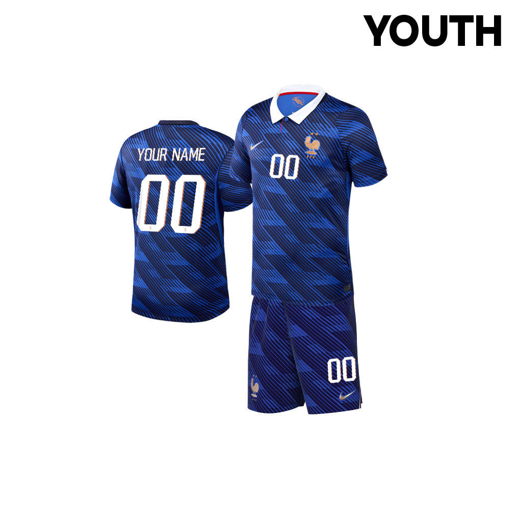 France 2026 YOUTH Home Jersey & Shorts Set - Personalized - Blue