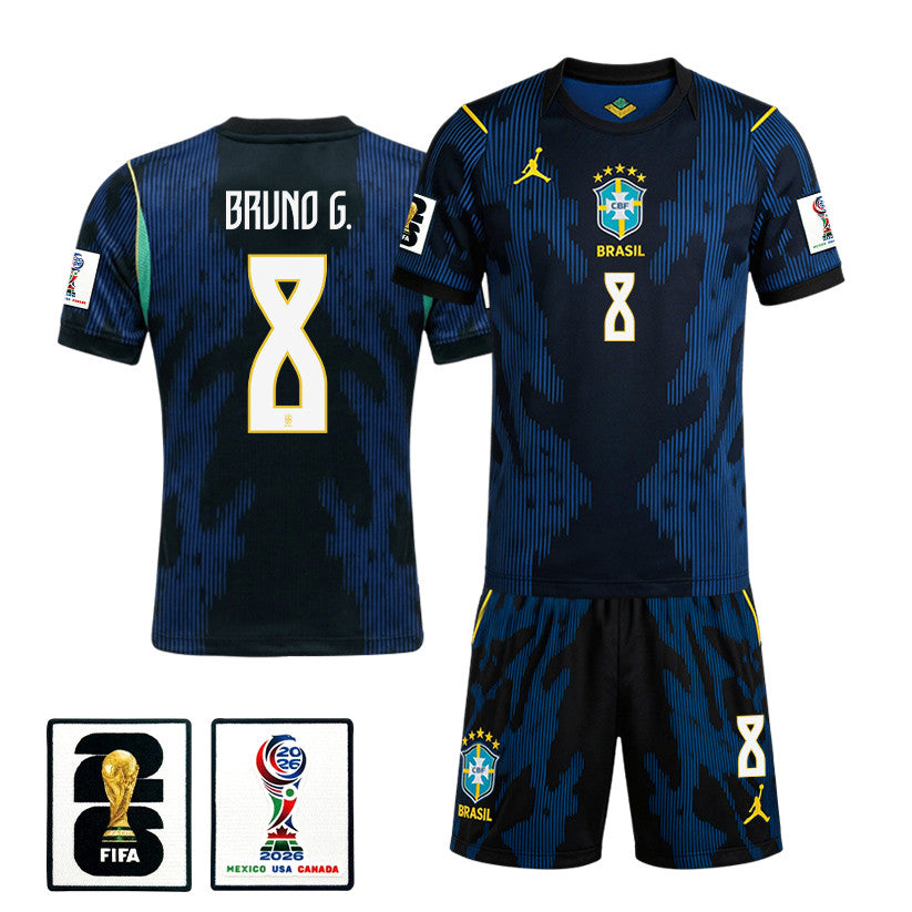 Bruno Guimarães 8 Brazil 2026 Away Men Jersey & Shorts Set – Blue