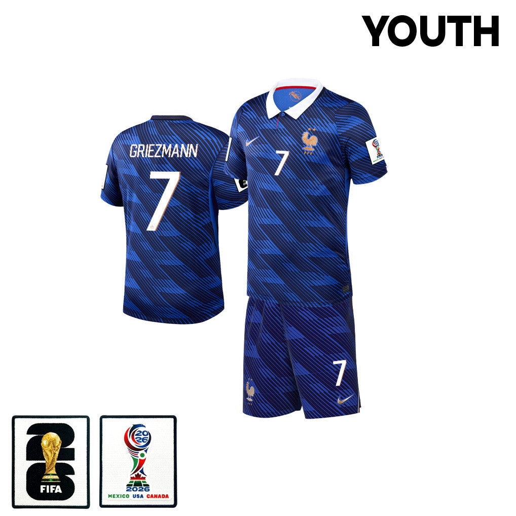 Antoine Griezmann 7 France 2026 YOUTH Home Jersey & Shorts Set - Blue