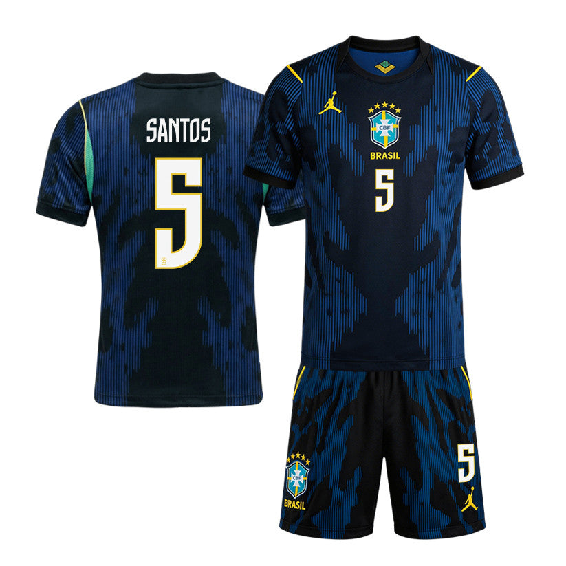 Andrey Santos 5 Brazil 2026 Away Men Jersey & Shorts Set – Blue