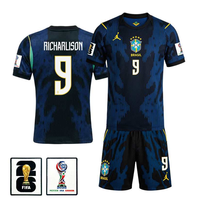 Richarlison 9 Brazil 2026 Away Men Jersey & Shorts Set – Blue
