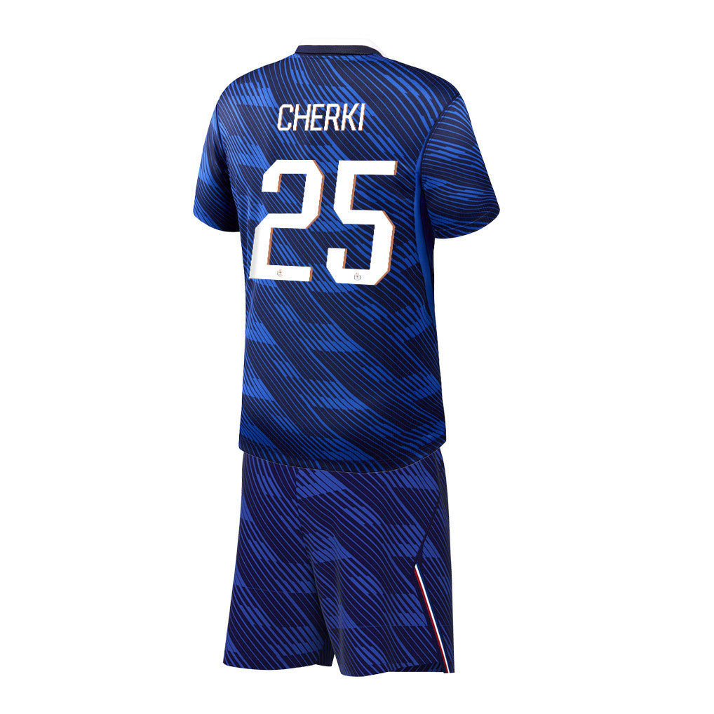 Rayan Cherki 25 France 2026 YOUTH Home Jersey & Shorts Set - Blue