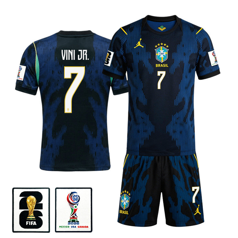 Vinícius Júnior 7 Brazil 2026 Away Men Jersey & Shorts Set – Blue