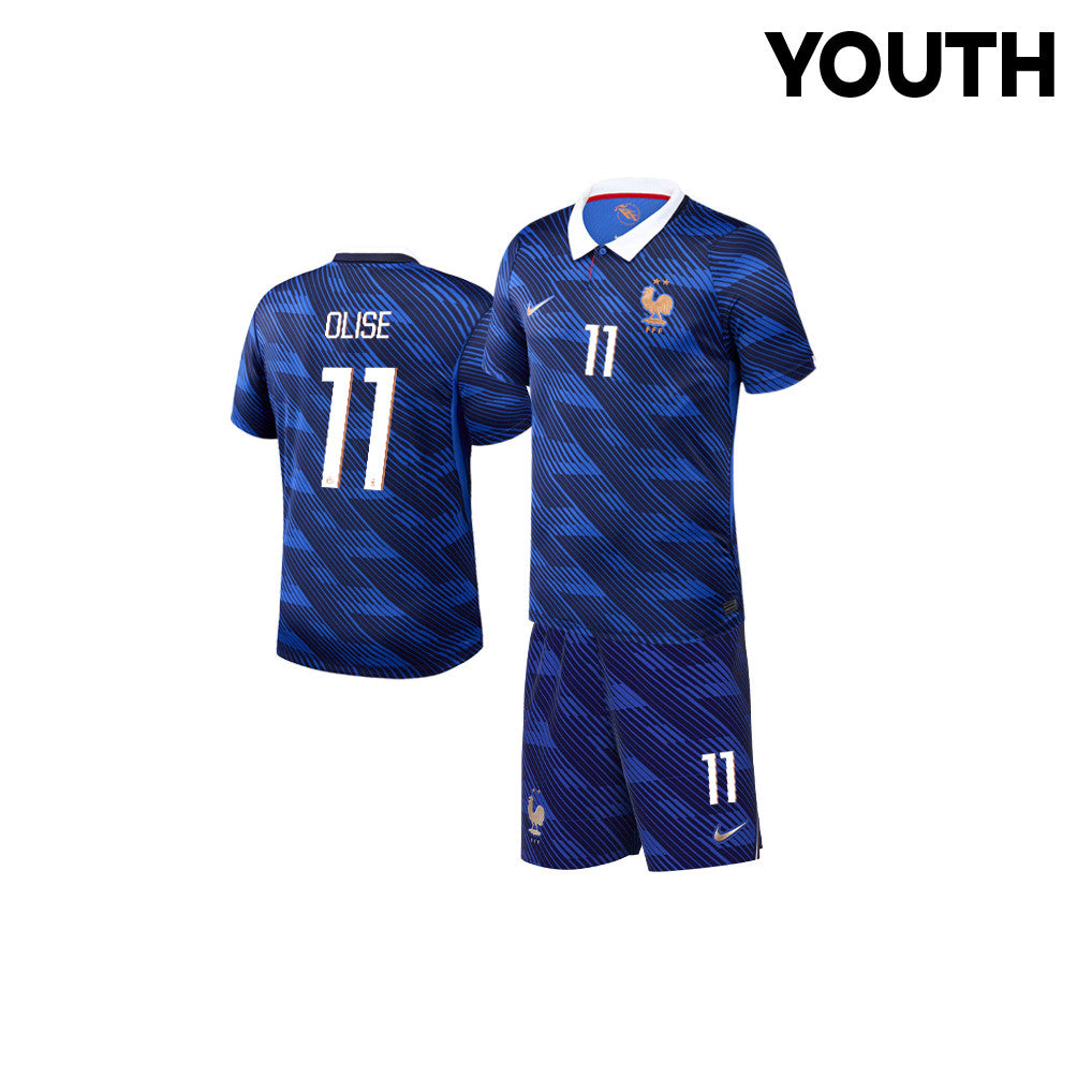 Michael Olise 11 France 2026 YOUTH Home Jersey & Shorts Set - Blue