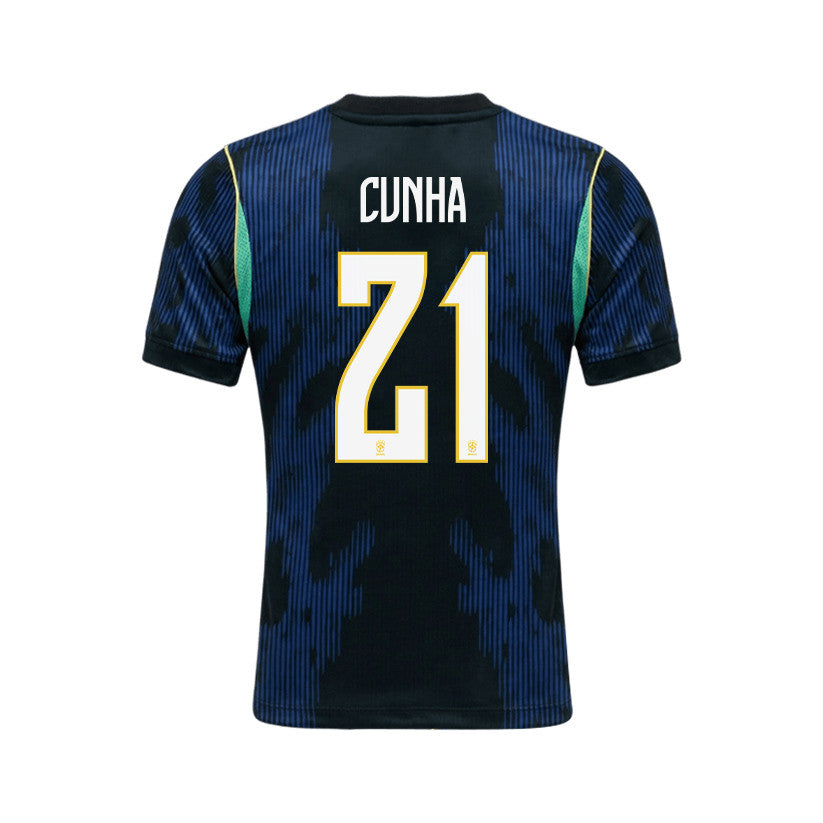 Matheus Cunha 21 Brazil 2026 Away Men Jersey & Shorts Set – Blue