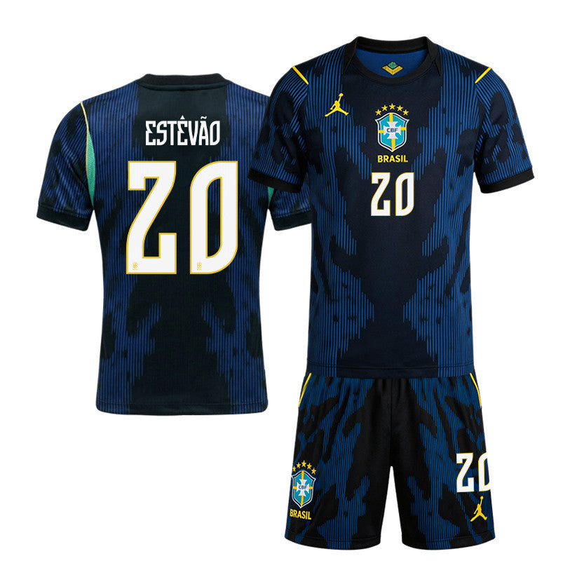 Estêvão 20 Brazil 2026 Away Men Jersey & Shorts Set – Blue