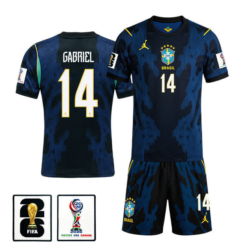 Gabriel Magalhães 14 Brazil 2026 Away Men Jersey & Shorts Set – Blue
