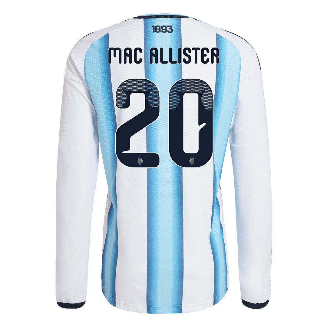 Alexis Mac Allister 20 Argentina 2026 Home Long Sleeve Jersey - White