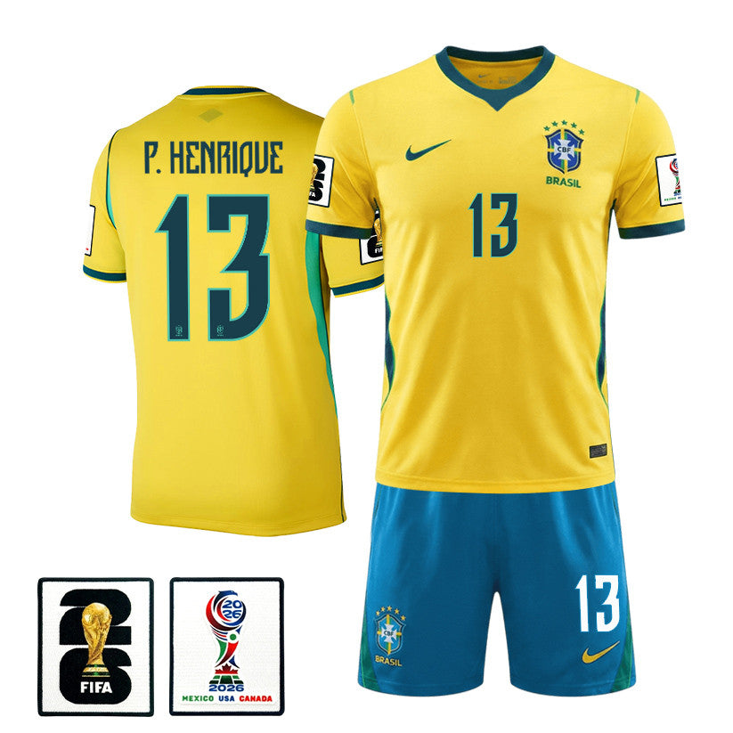 Paulo Henrique 13 Brazil 2026 Home Men Jersey & Shorts Set – Yellow