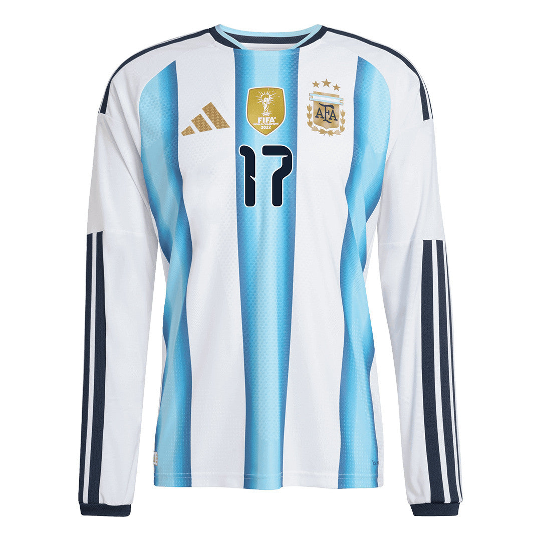 Giuliano Simeone 17 Argentina 2026 Home Long Sleeve Jersey - White