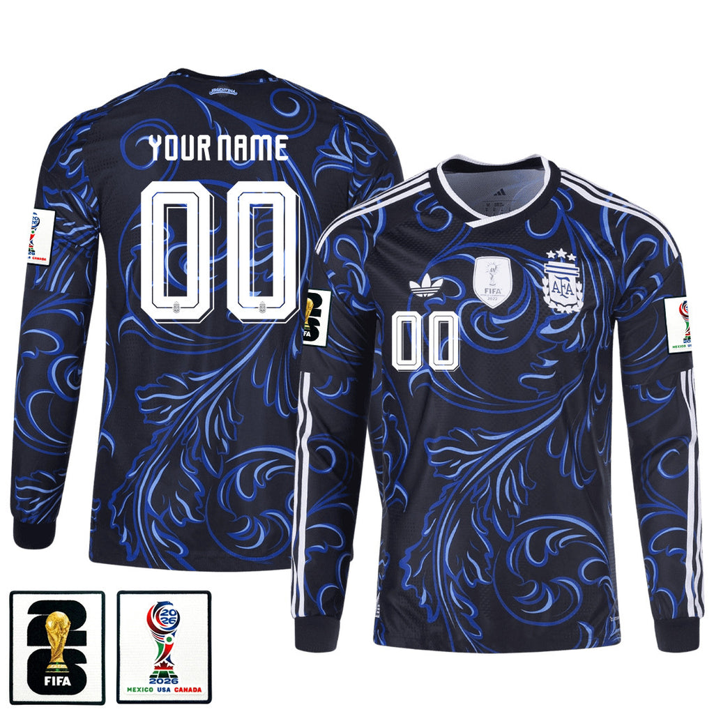 Argentina 2026 Away Long Sleeve Jersey - Personalized - Black
