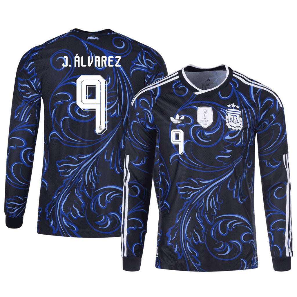 Julián Álvarez 9 Argentina 2026 Away Long Sleeve Jersey - Black