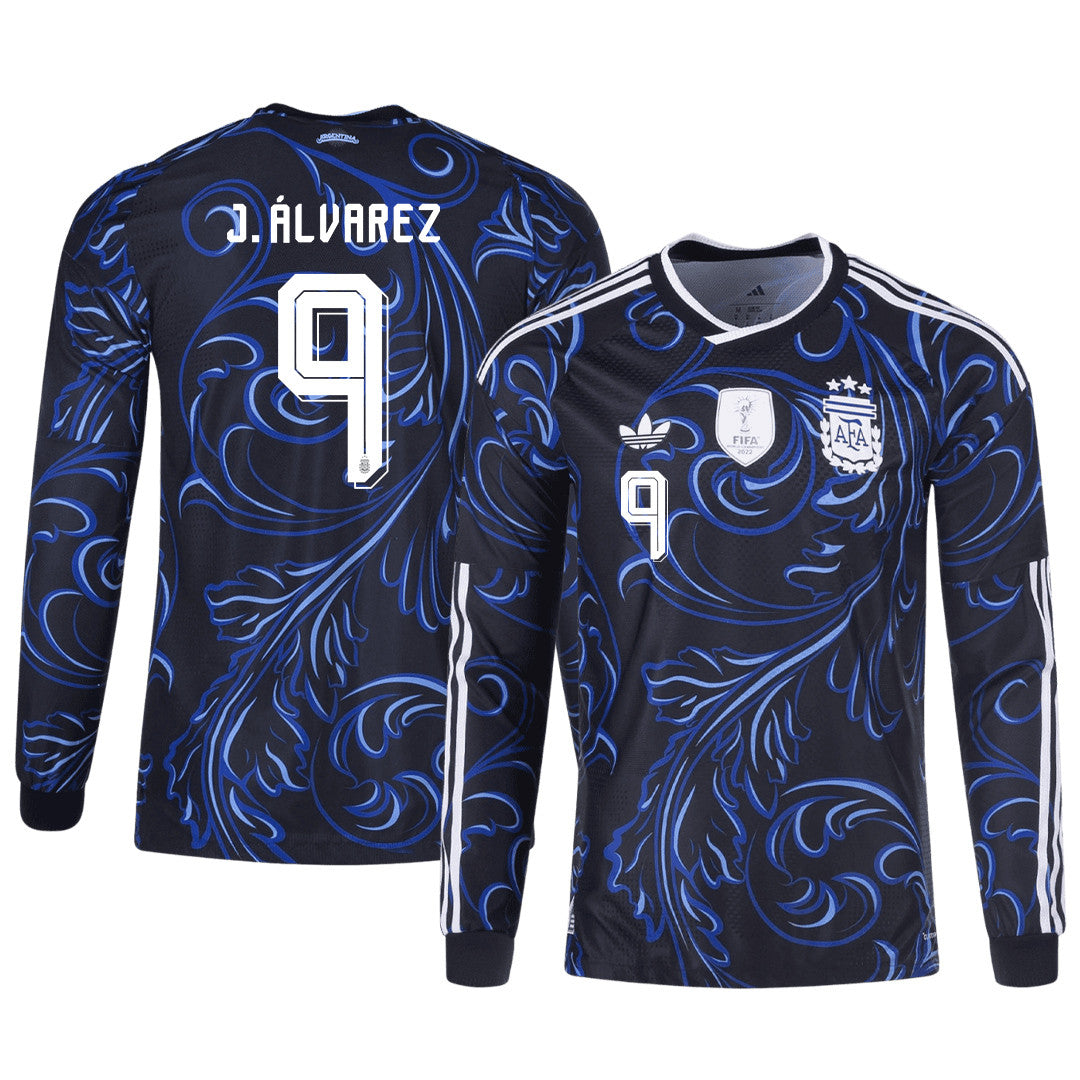 Julián Álvarez 9 Argentina 2026 Away Long Sleeve Jersey - Black