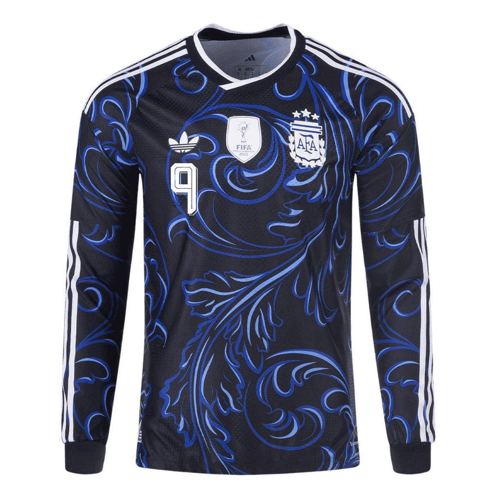 Julián Álvarez 9 Argentina 2026 Away Long Sleeve Jersey - Black