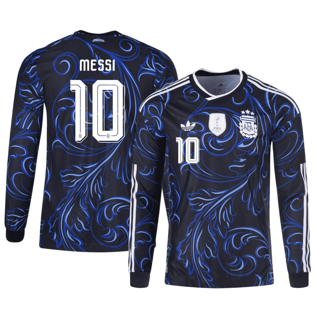 Lionel Messi 10 Argentina 2026 Away Long Sleeve Jersey - Black