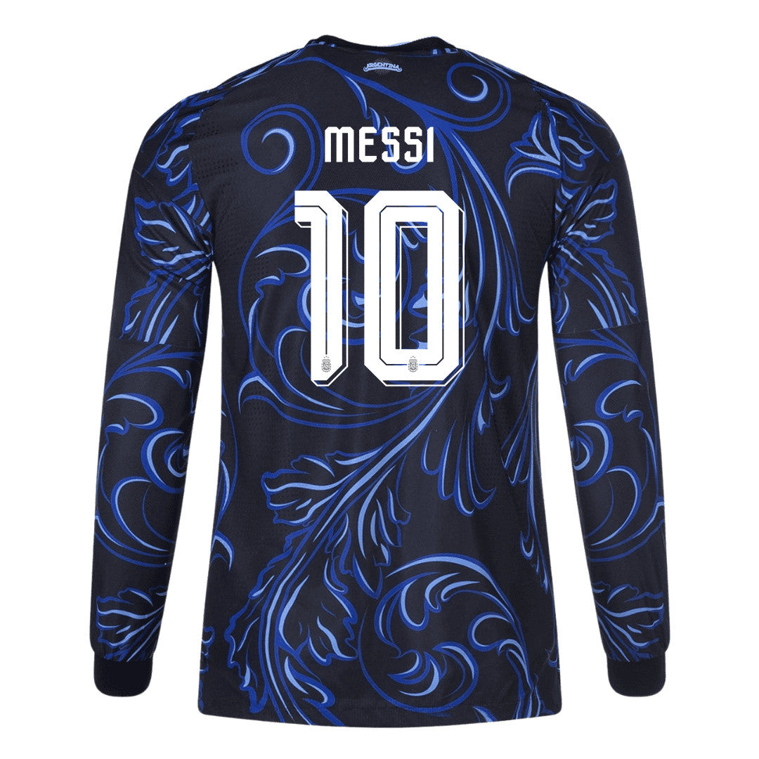 Lionel Messi 10 Argentina 2026 Away Long Sleeve Jersey - Black
