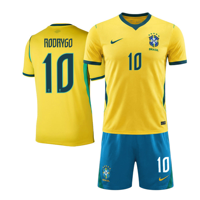 Rodrygo 10 Brazil 2026 Home Men Jersey & Shorts Set – Yellow