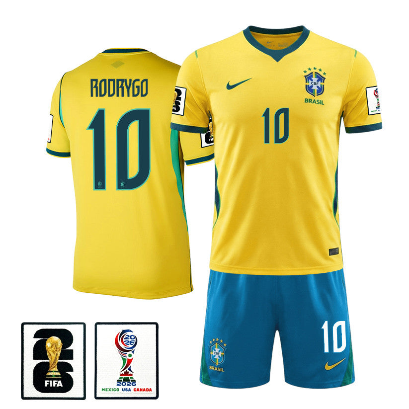 Rodrygo 10 Brazil 2026 Home Men Jersey & Shorts Set – Yellow