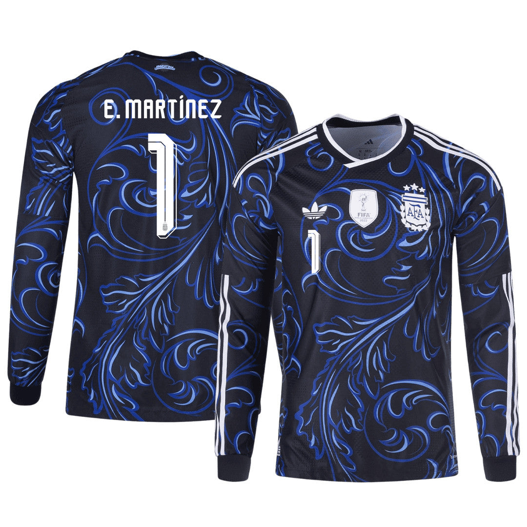 Emiliano Martínez 1 Argentina 2026 Away Long Sleeve Jersey - Black