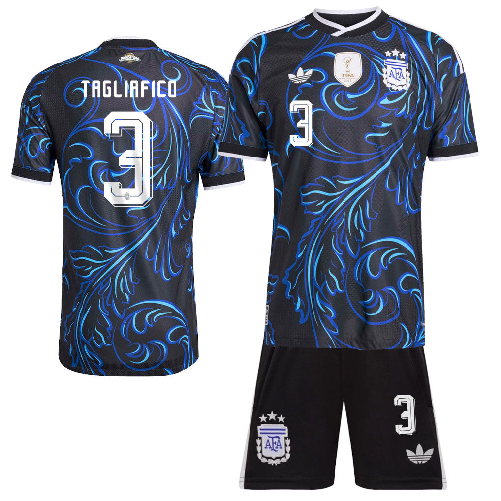 Nicolás Tagliafico 3 Argentina 2026 Away Men Jersey & Shorts Set – Black