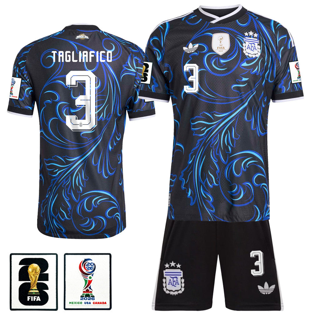 Nicolás Tagliafico 3 Argentina 2026 Away Men Jersey & Shorts Set – Black