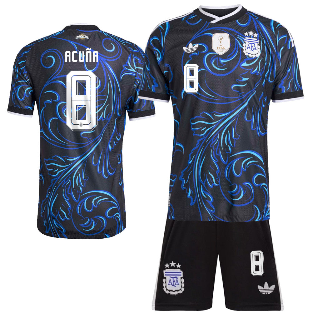 Marcos Acuña 8 Argentina 2026 Away Men Jersey & Shorts Set – Black