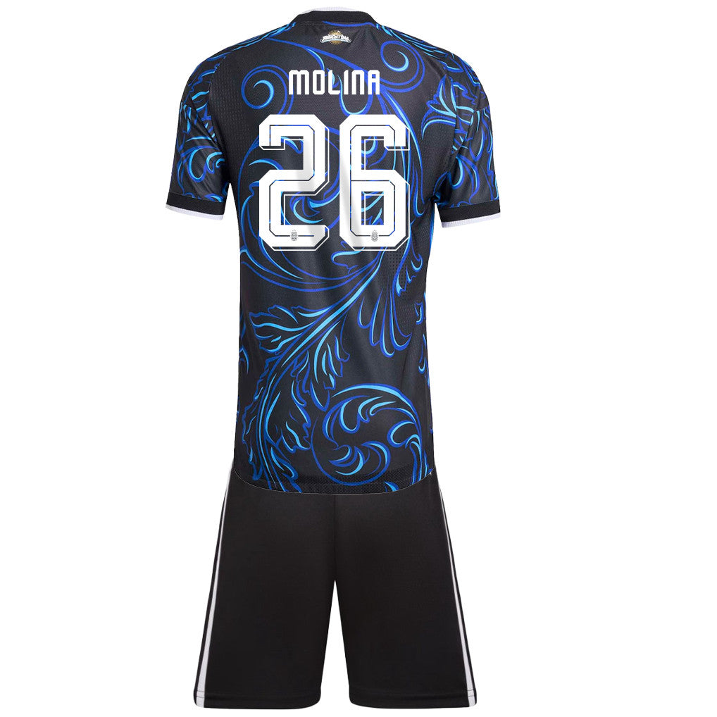 Nahuel Molina 26 Argentina 2026 Away Men Jersey & Shorts Set – Black