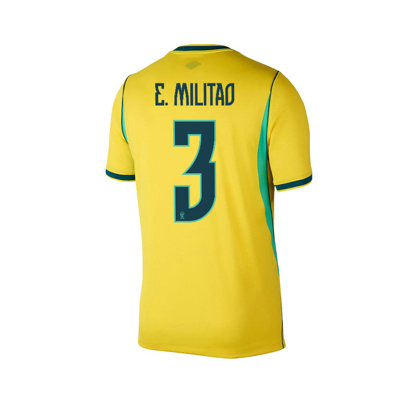 Éder Militão 3 Brazil 2026 YOUTH Home Jersey & Shorts Set - Yellow