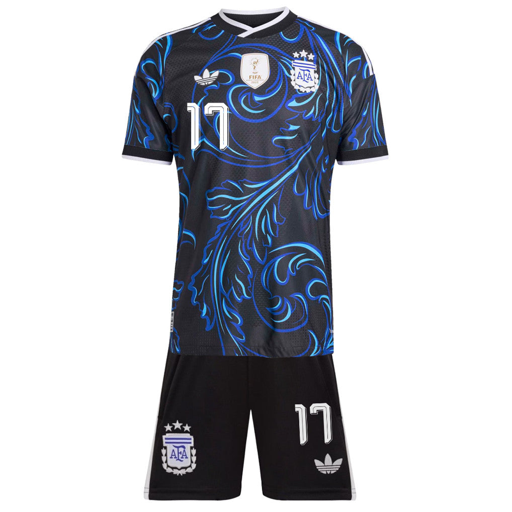 Giuliano Simeone 17 Argentina 2026 Away Men Jersey & Shorts Set – Black