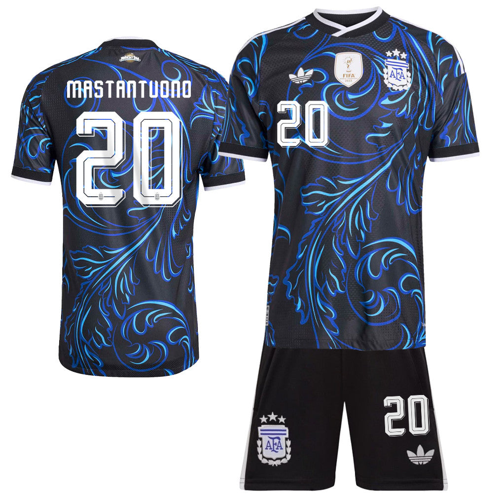 Franco Mastantuono 20 Argentina 2026 Away Men Jersey & Shorts Set – Black