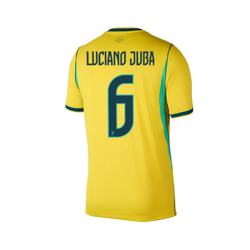 Luciano Juba 6 Brazil 2026 YOUTH Home Jersey & Shorts Set - Yellow