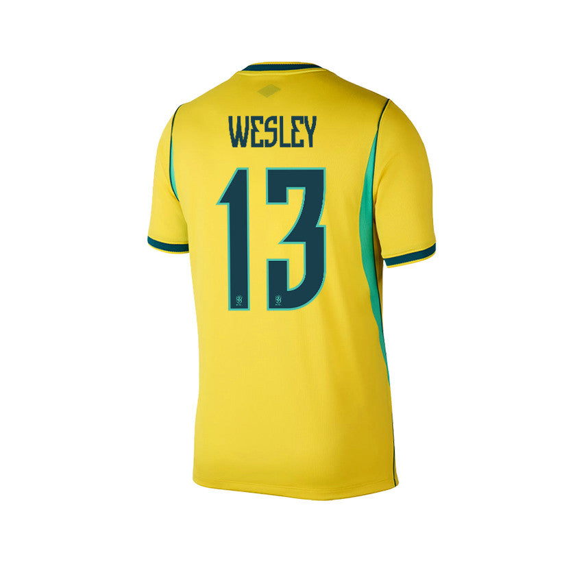 Wesley França 13 Brazil 2026 YOUTH Home Jersey & Shorts Set - Yellow